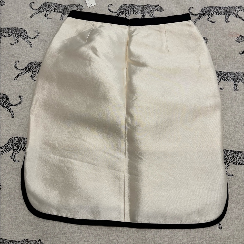 J. Crew Cream Pencil Skirt with Black Accents